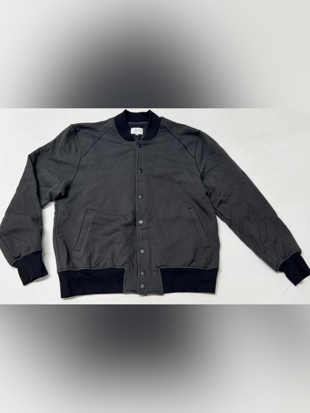 Joe's Jeans Collection Snap Front Bomber Jacket Charcoal Gray Large USA Made